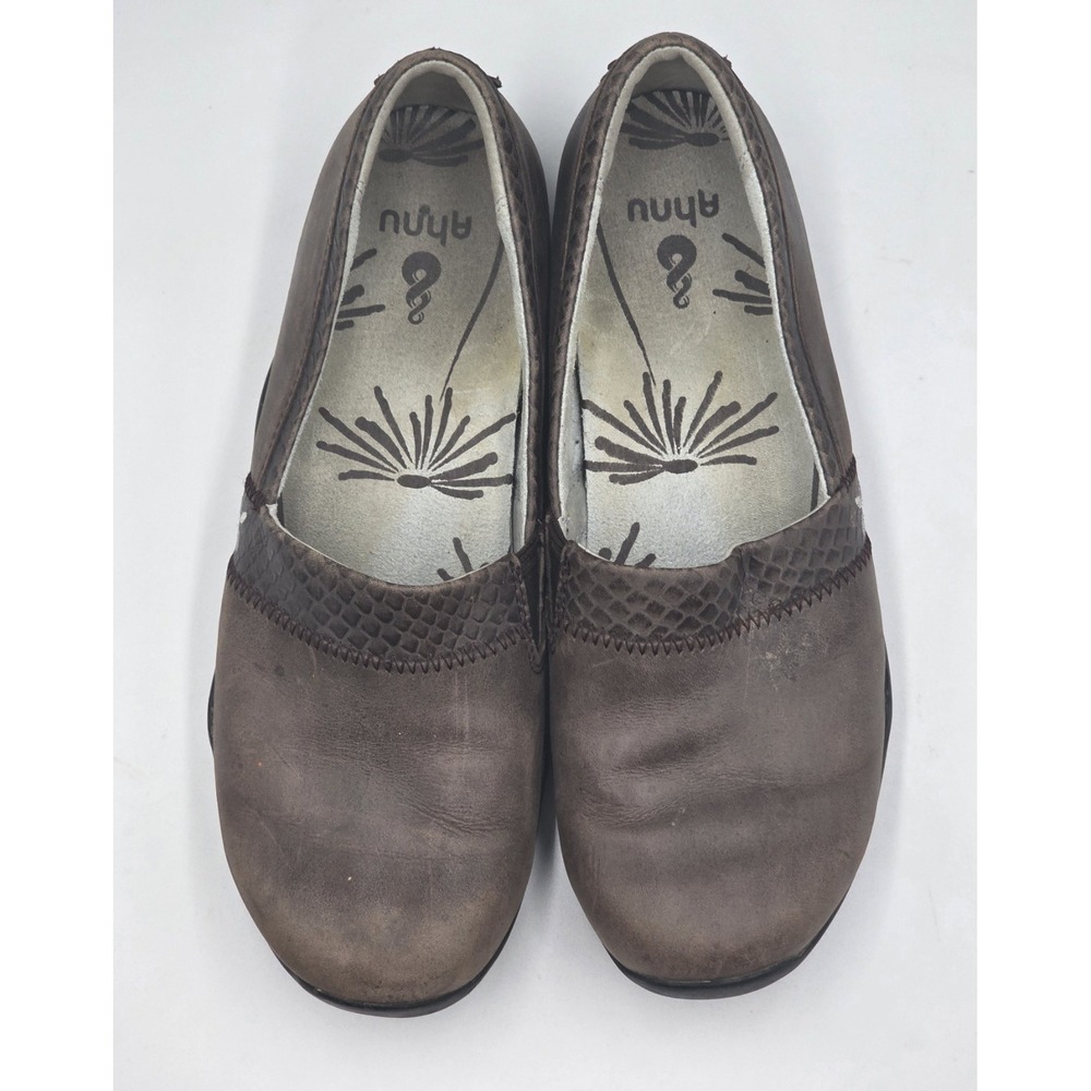 Ahnu Women's 'Jackie Pro' Reptile Embossed Brown Leather Slip-On Loafers Size 8 - Picture 8 of 12
